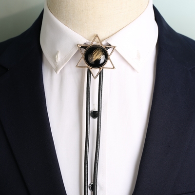 金属六角星波洛领带领结