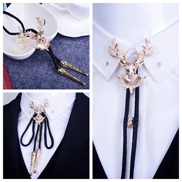 欧美韩国牛仔新款 bolo tie西部牛仔领带鹿头波洛领带领结时尚