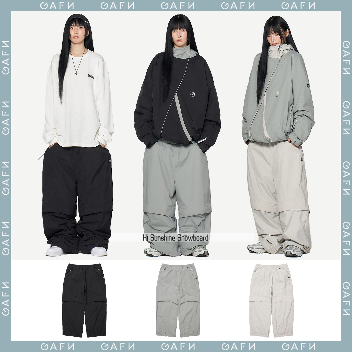 GAFH韩国潮牌防水滑雪裤不撞衫