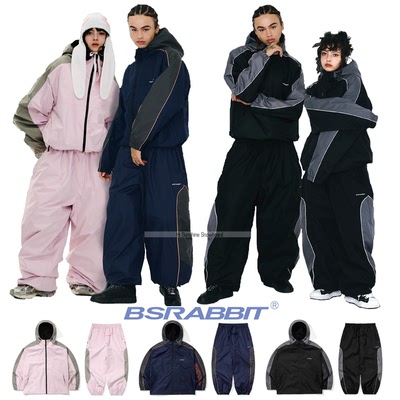 Bsrabbit韩国潮牌男女连帽滑雪服
