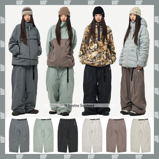 Double 防水风宽松直筒长裤 Line 单双板男女款 2526USS2韩国滑雪裤