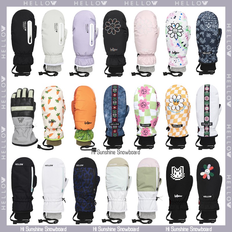 hellow韩国防水防风保暖滑雪手套