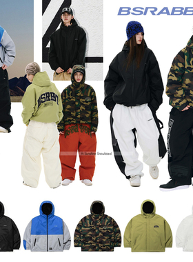 2526BSRABBIT韩国滑雪服单板双板男女防水风连帽开衫上衣宽松裤