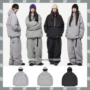 2526USS2韩国滑雪服单板双板男女款防水防风保暖连帽套头外套上衣