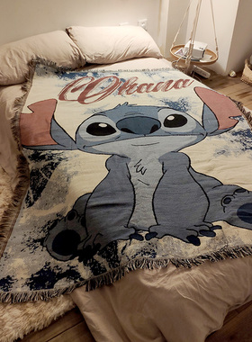 史迪奇stitch休闲毯史迪仔懒人沙发巾网红民宿装饰盖毯卡通动漫潮