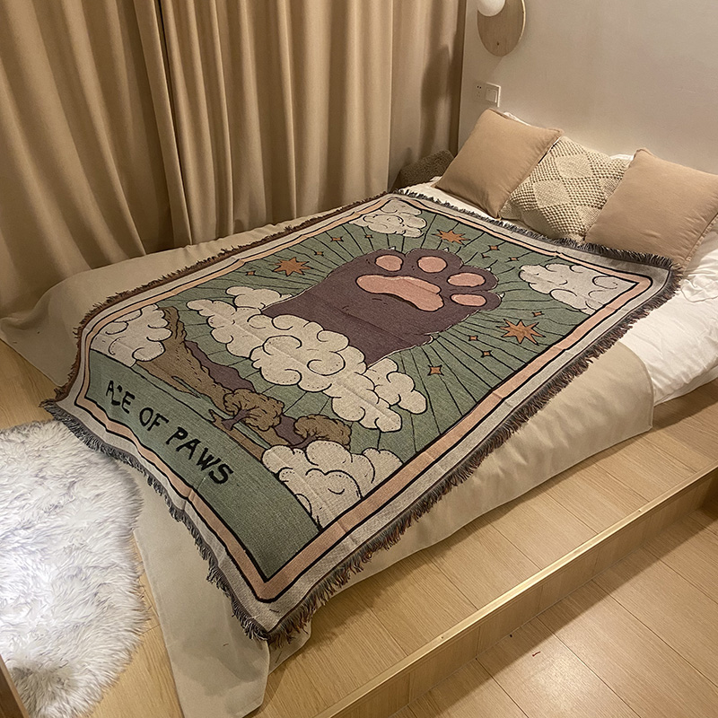 四季通用小毯子ins风露营休闲毯