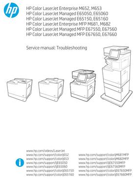 惠普E67560 E67650 E67660 M652 M653 M681 M682彩机英文维修手册