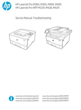 惠普Pro M304 M305 M404 M405 M329 M428黑白机英文故障手册