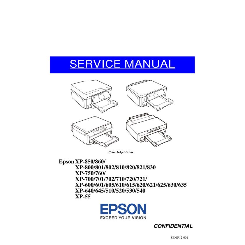 爱普生XP-850 860 800 801 802 810 820 821 830英文维修手册