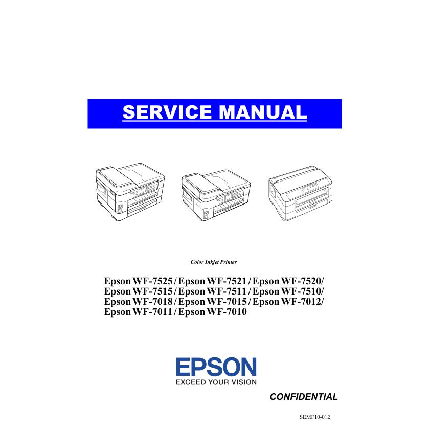 爱普生WF 7525 7521 7520 7515 7511 7510 7018英文维修手册