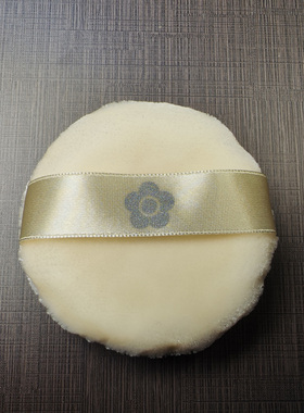 现货 玛丽宫散粉扑圆形美妆蛋无胶自粘上妆海绵丝带装饰