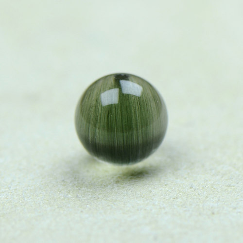 天然水晶绿发晶单珠DIY配件