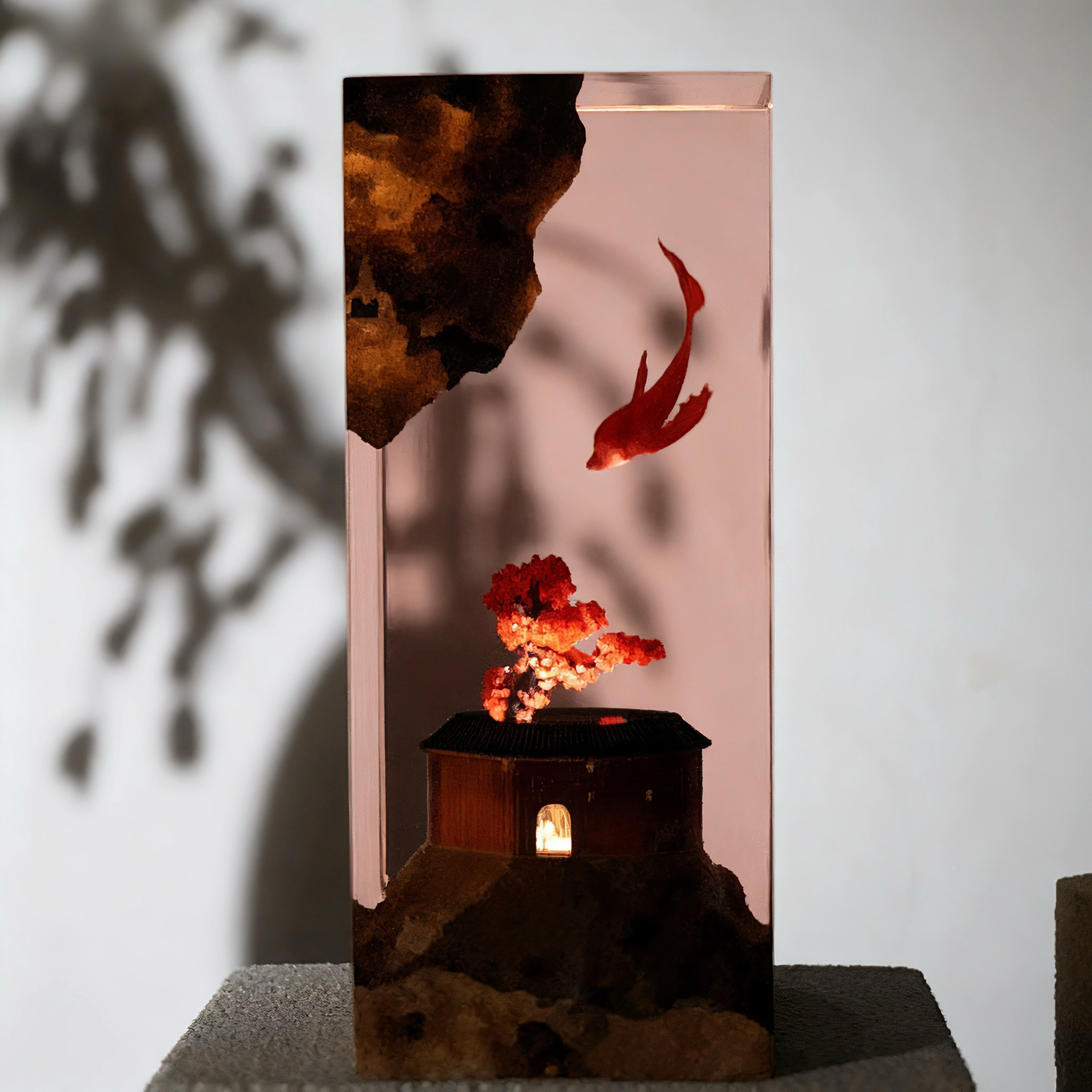 国风创意礼物大鱼海棠树脂夜灯 3D立体浮雕工艺摆件 卧室氛围灯