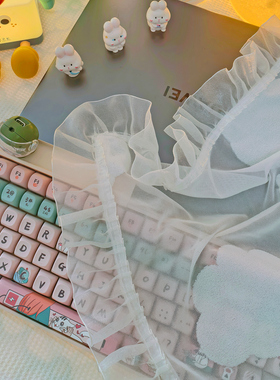 ins风键盘盖垫笔记本盖布电脑布艺白色防尘罩棉麻透气防尘膜万能