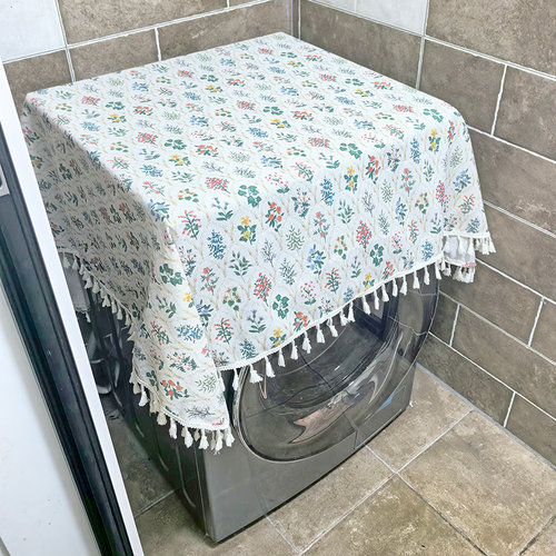 美式盖洗衣机的防晒罩布床头罩防尘盖布立式空调田园风布艺遮丑布