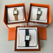 网红H手表时尚 手表Epsom牛皮21小号真皮表带石英女表金棕色女士表