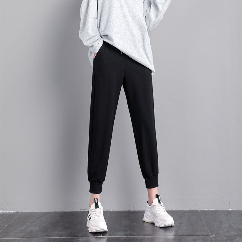 九0分卫裤女22运4新jf602款春夏简约休百搭束脚动裤闲裤小个子薄