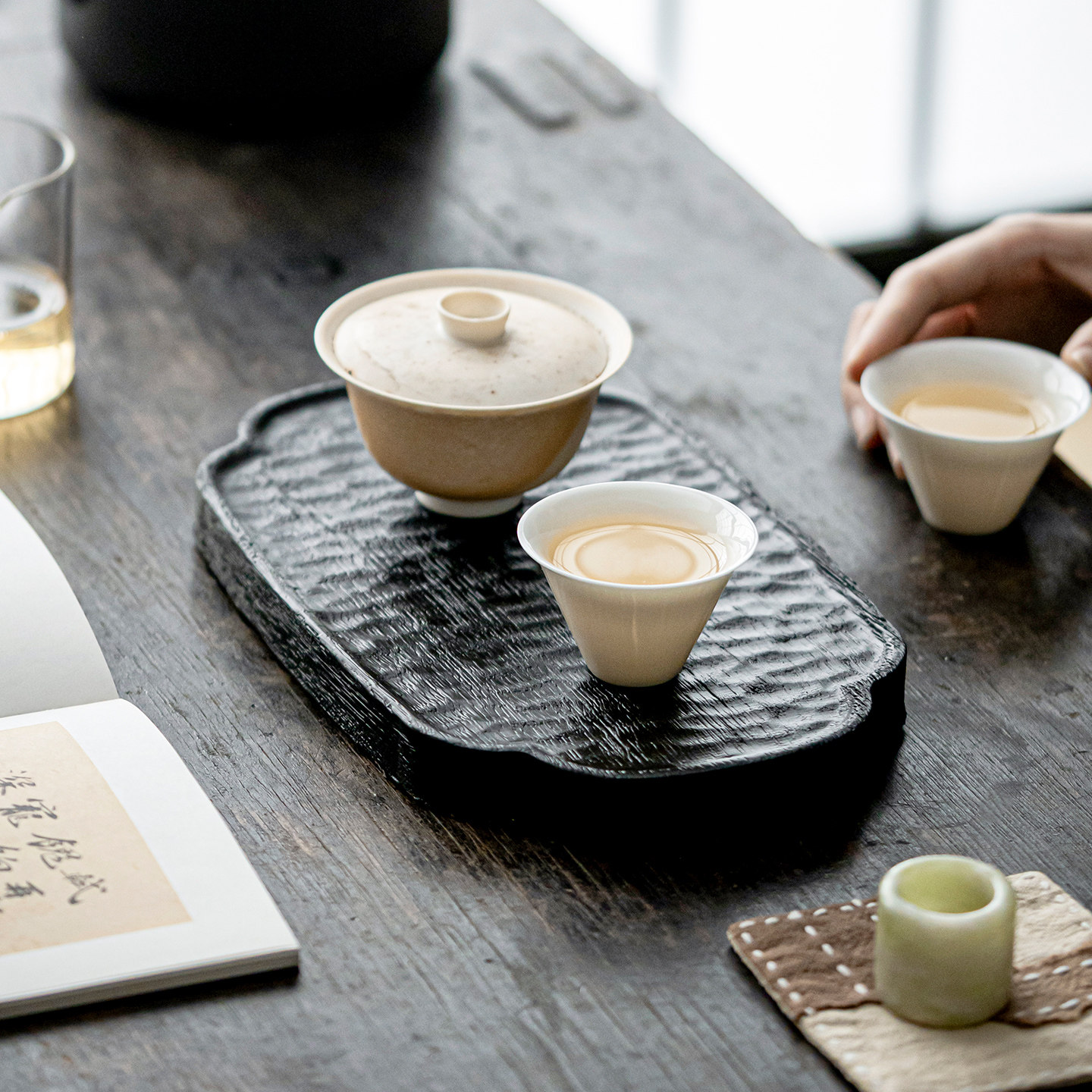 家用胡桃木茶盘中式复古干泡盘茶托茶承功夫茶具实木杯托隔热垫