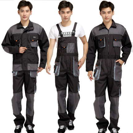 韩版工作服背带裤连体服秋冬新款工作服套装工人汽修劳保服定制