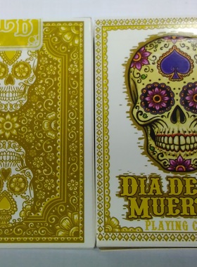 [稀有] 美國 Dia De Los muertos unbranded 黃色 簽名版 撲克牌