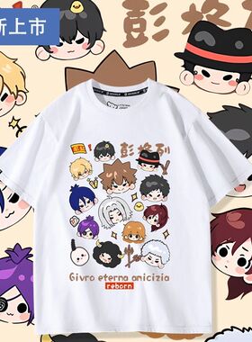家庭教师REBORN动漫彭格列泽田纲吉短袖t恤男女周边二次元服夏季