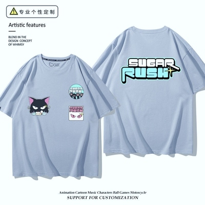 碧蓝档案周边同款ive aLIVE和纱乐队短袖T恤男女学生可爱百搭上衣