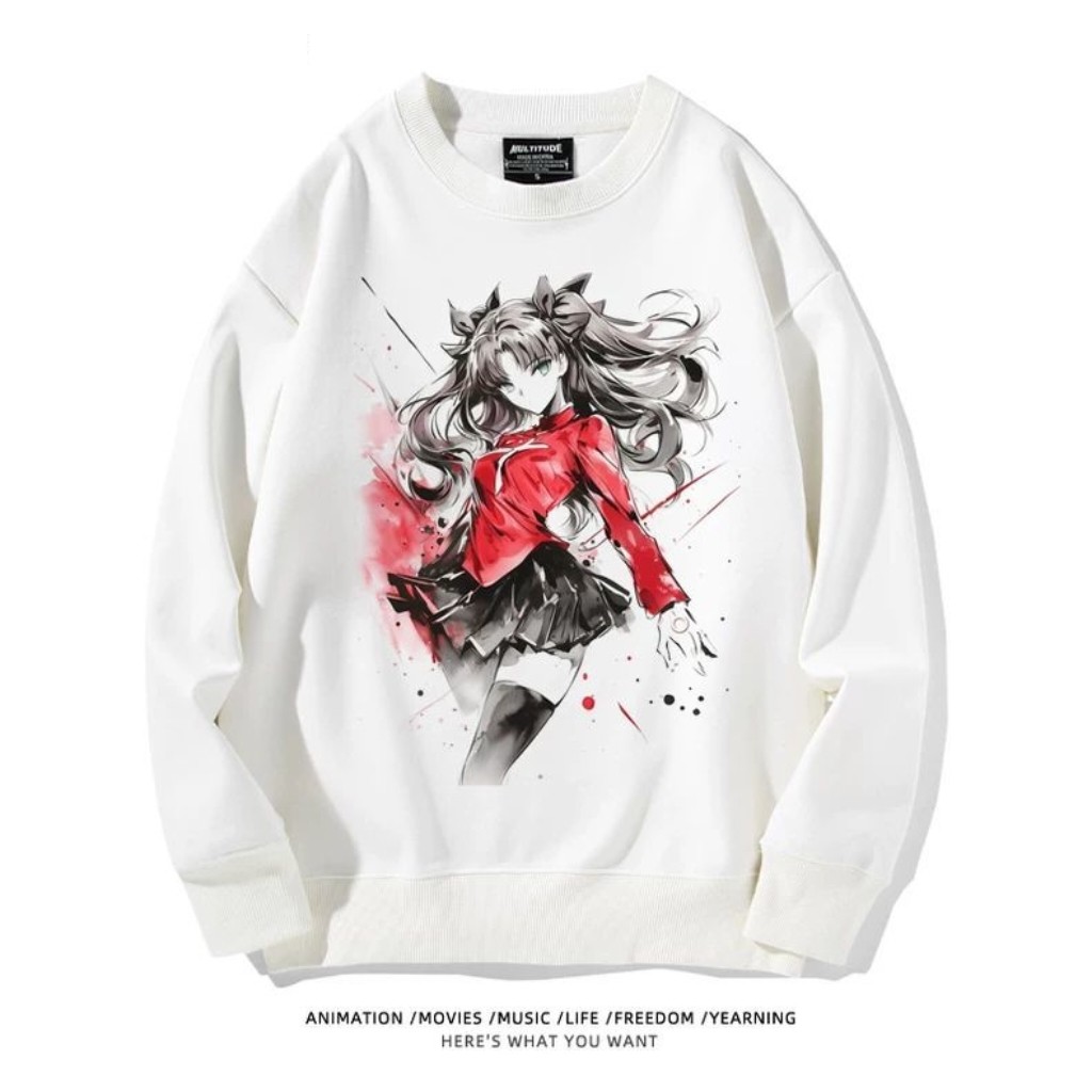 FGO动漫呆毛fate吾王Saber周边圆领卫衣加绒秋冬长袖二次元上衣服