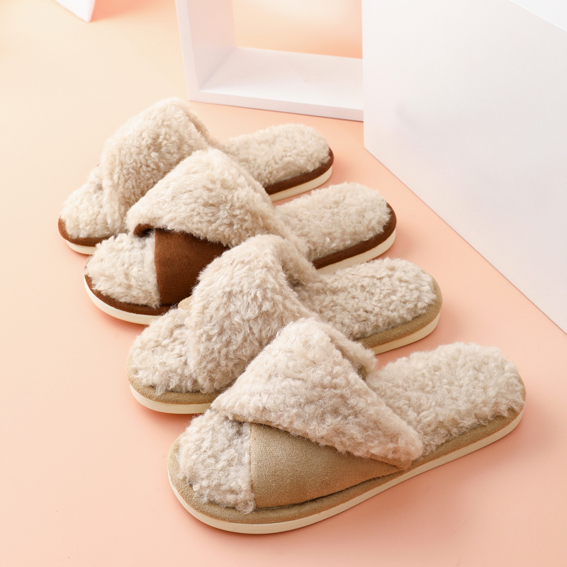 高档夏季新款时尚风防滑毛绒拖鞋