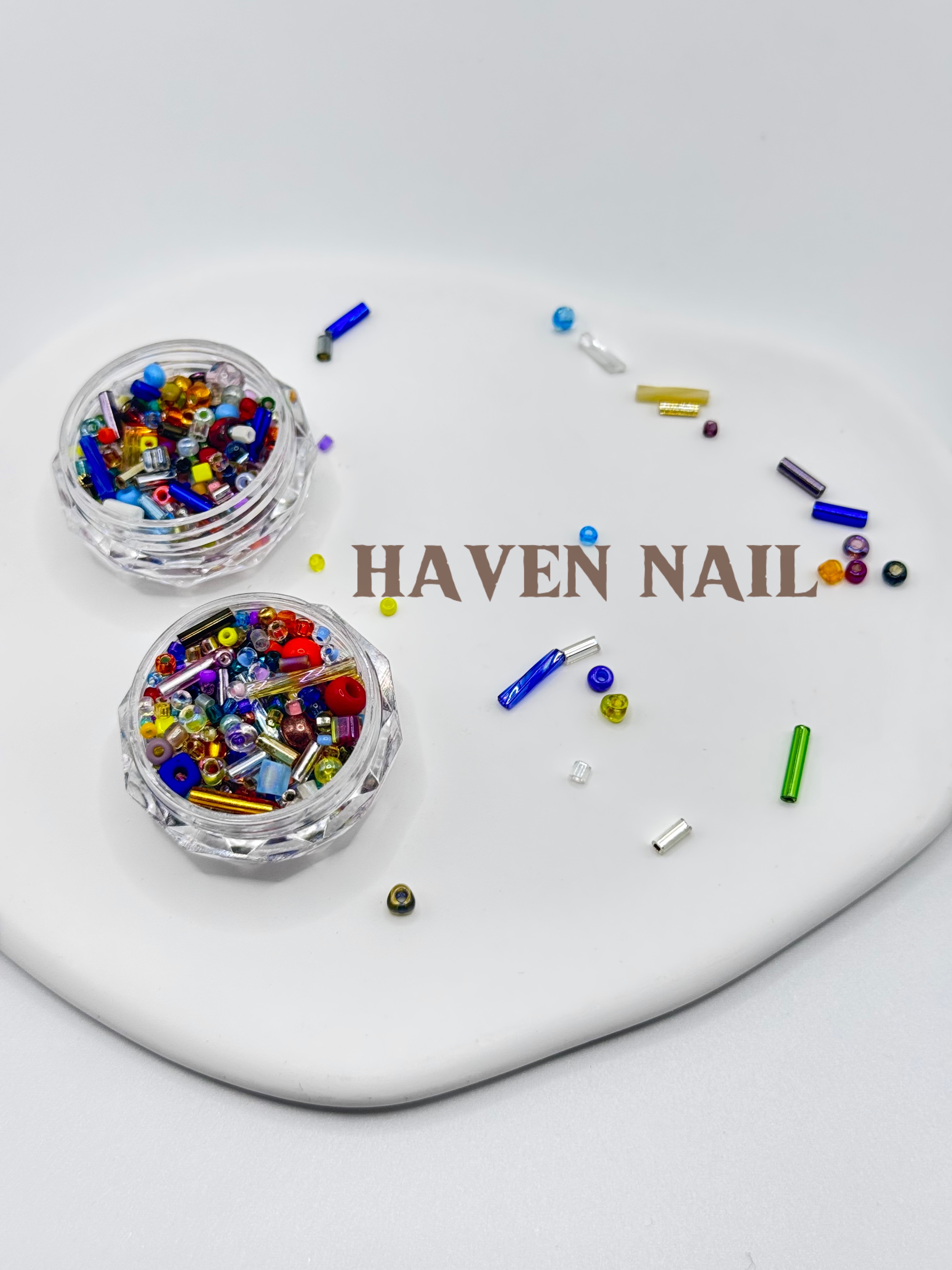 Haven nail｜进口御幸混珠Miyuki混款玻璃米珠糖果管珠美甲饰品