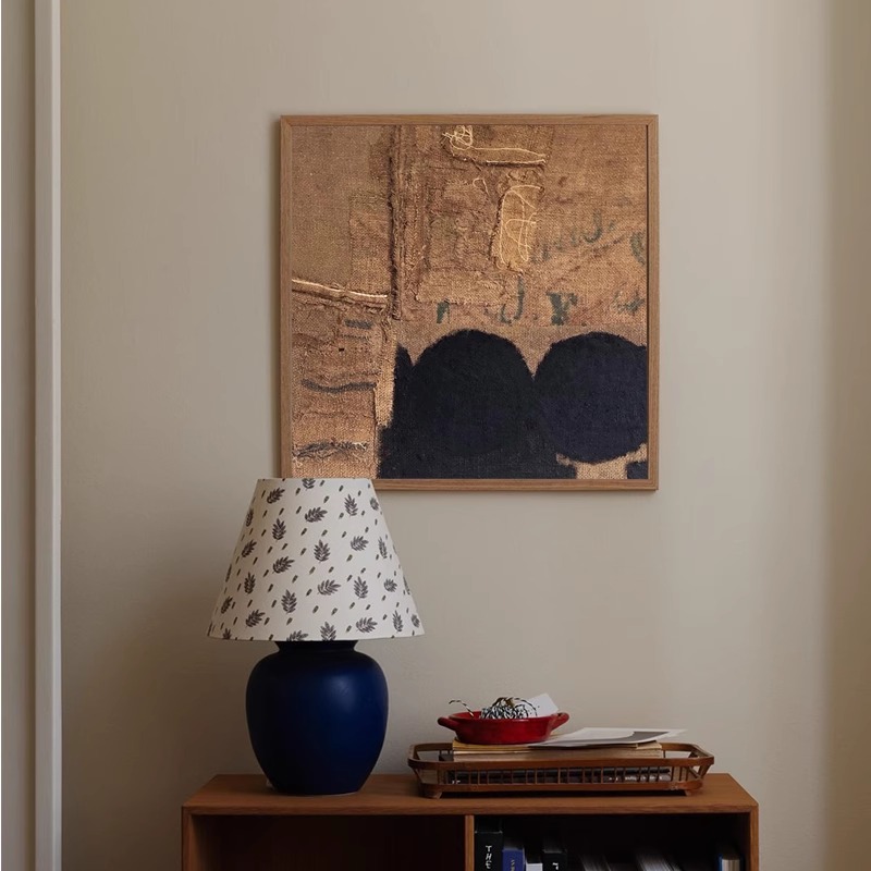 中古风抽象艺术复古装饰画客厅餐厅玄关挂画方形卧室高级床头壁画图片