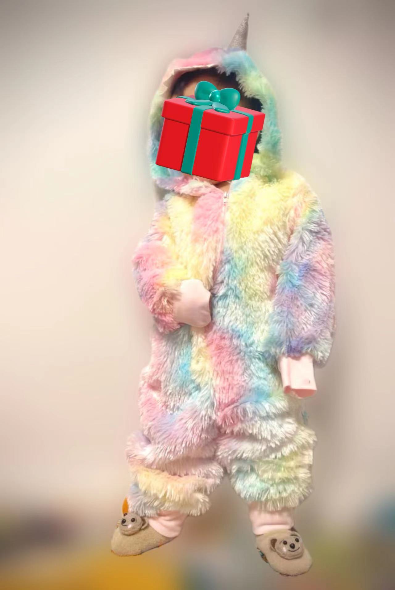 打折@出口订单hm独角兽彩虹色儿童长袖外套男童女童节日表演衣服