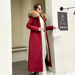 长款 整貂派克服可拆卸青根貂水貂内胆修身 貂皮大衣女 正品 超长款