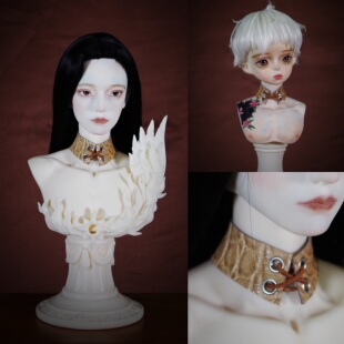 BJD娃用真系绳choker特种皮三分四分叔用道具定制配饰搭配原创