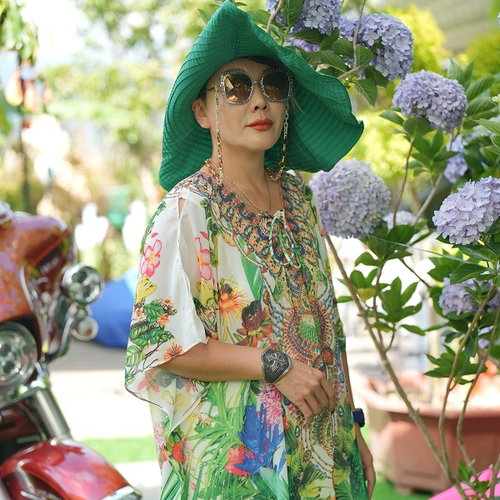 新款宽松大码夏季百花物语系列长裙女款（裙长120）连衣裙6013