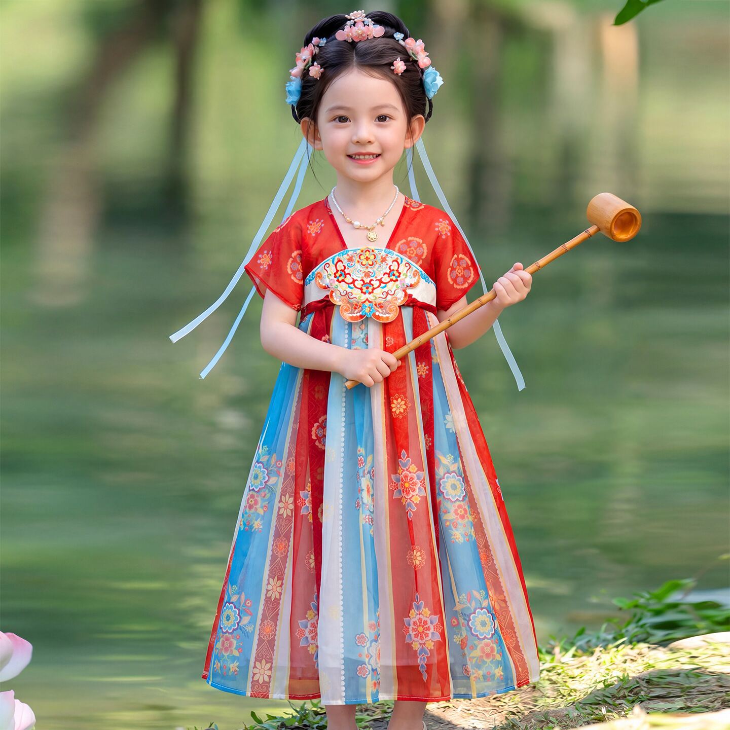 女童夏中国风短袖汉服襦裙连衣裙
