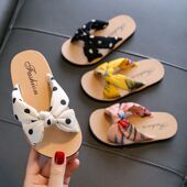 波西米亚风女童凉鞋 海绵舒适柔软休闲室内外印花布艺凉拖 儿童拖鞋
