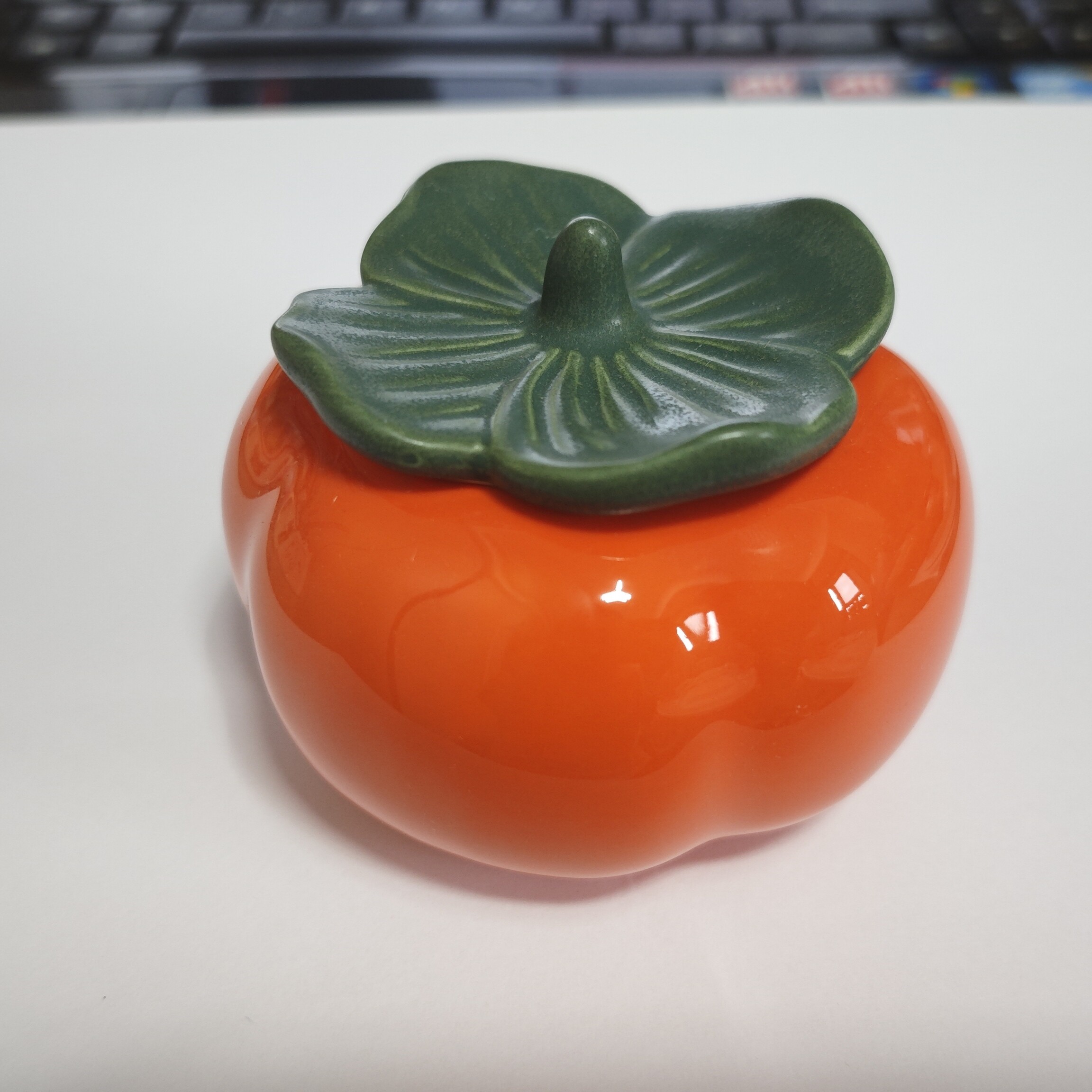陶瓷柿子茶叶罐柿柿如意喜糖罐乔茶叶罐