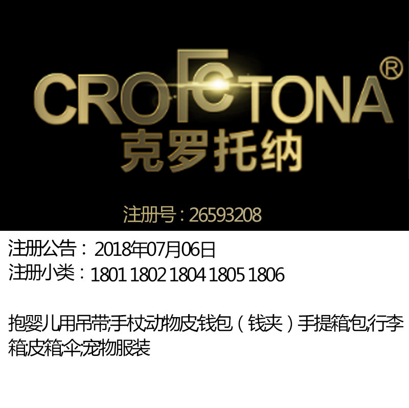 广州18类《克罗托纳》大牌商务户外箱包钱包手提包品牌商标出售