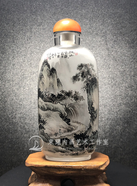 秋山新款古道东躍作品衡水内画壶纯手工订制写字装鼻烟粉提神