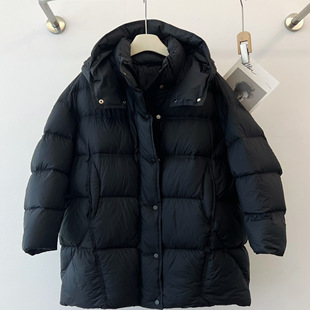 25冬季 现货 宽松中长款 保暖鹅绒羽绒服女 424 米娜家 E548 欧洲站