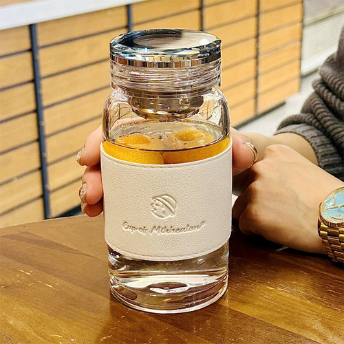 高级感轻奢泡茶杯2025新款水杯高硼硅玻璃杯耐高温女高颜值杯子 - 封面