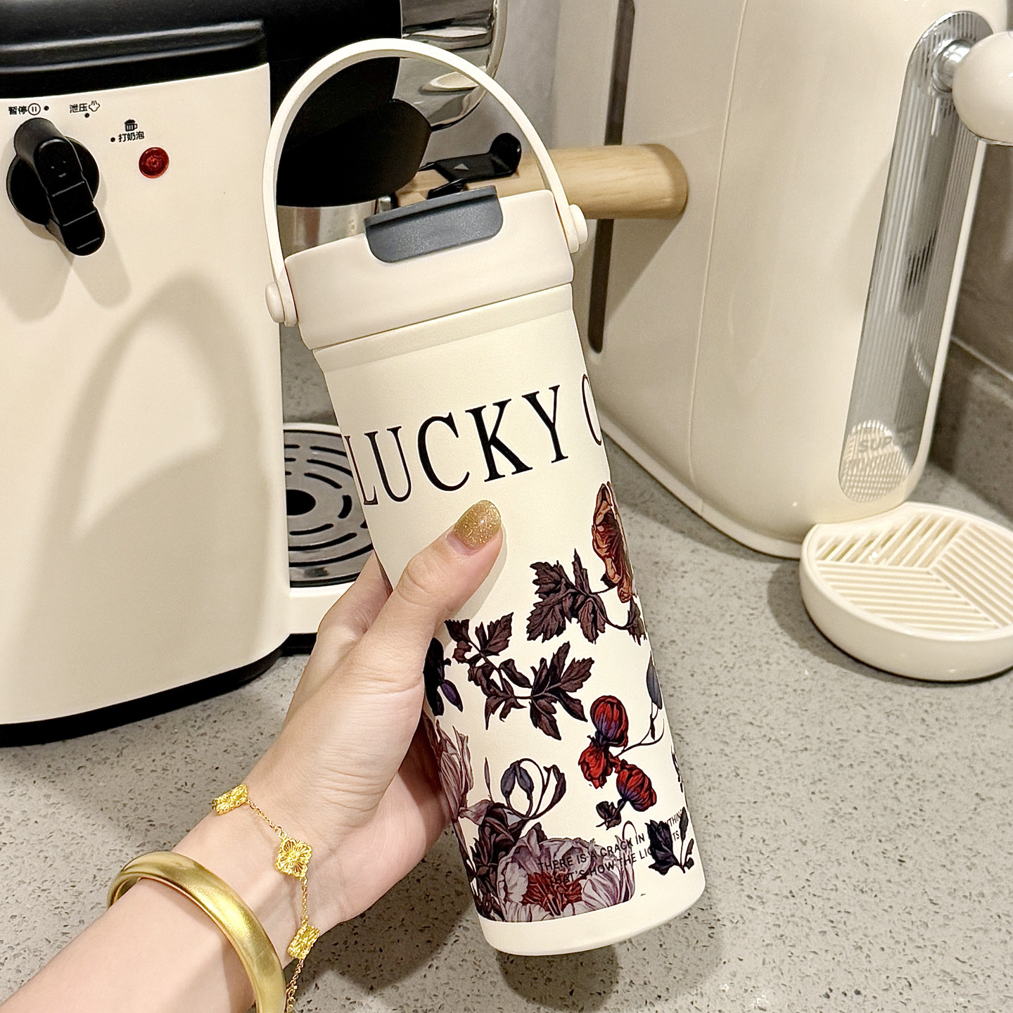 水杯女生新款2025高颜值复古保温杯316不锈钢杯子便携双饮吸管杯,餐饮具,保冷/保温杯,淘宝优惠券,粉丝福利购,淘宝优惠卷