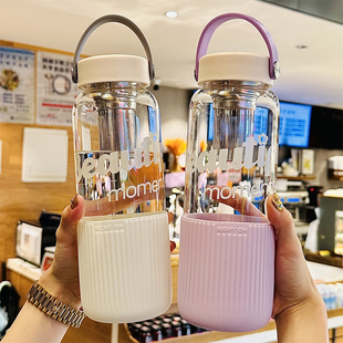 高硼硅玻璃杯大容量1000ml喝水杯茶水分离泡茶杯子2025新款高颜值