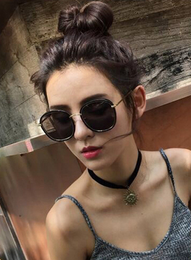 新款个性网红大框圆脸韩国墨镜