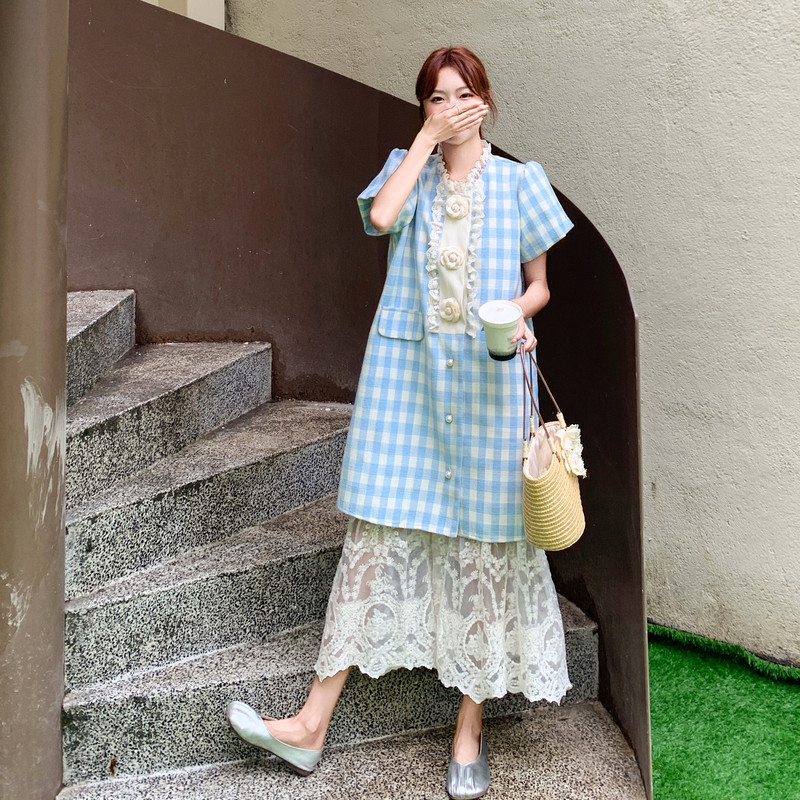 新款格子连衣裙两件套2C153-819-P165K238,女装连衣裙,2C153