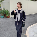 新款针织学院风套装两件套2C153-3371-P165K228，女装套装/套裙，2C153