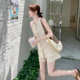 休闲超火马甲短裤套装女夏2025新款小个子两件套减龄穿搭重要场合，女装套装/套裙，2C153