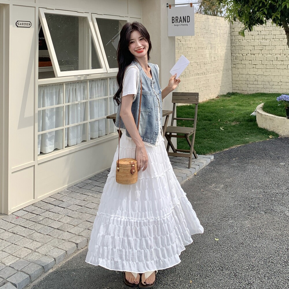 夏装新款 马甲+半身裙+T恤三件套2C153-2516-P185K258图片