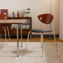 中古实木家用餐椅轻奢飞鸟椅休闲咖啡厅餐桌椅子设计师铁艺靠背椅