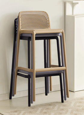 北欧吧台椅现代简约酒吧椅户外堆叠吧台凳高脚凳子靠背前台高椅子
